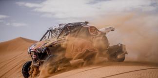 Cyril Despres (FRA) and Mike Horn (CHE) of SSV Red-Bull Off-Road Team USA races during stage 6 of Rally Dakar 2020 from Hail to Riyad, Saudi Arabia on January 10, 2020.